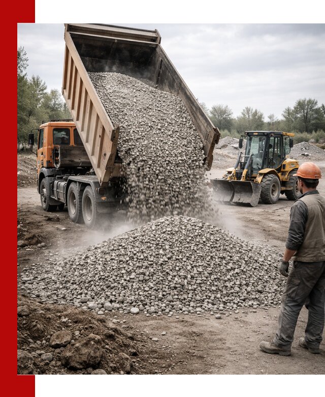 Доставка щебня в Черняховске крупными и мелкими фракциями