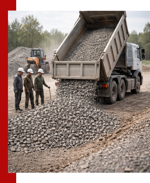 Доставка гравийного щебня фракции 70-120 в Черняховске