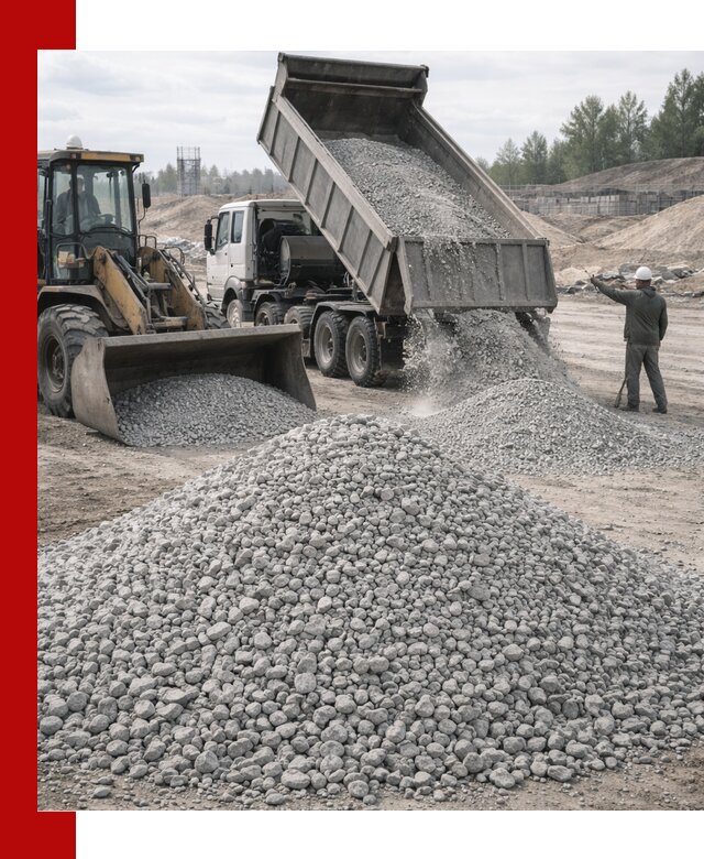 Доставка известнякового щебня фр. 5–20 в Черняховске