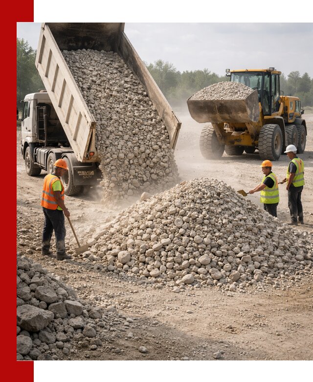Доставка известнякового щебня фр. 40-70 в Черняховске