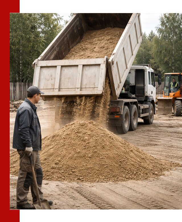 Доставка и продажа песка с разгрузкой в Черняховске