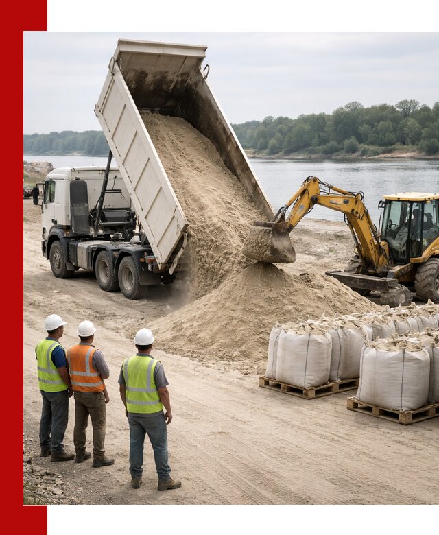 Доставка речного песка в Черняховске самосвалами и погрузкой