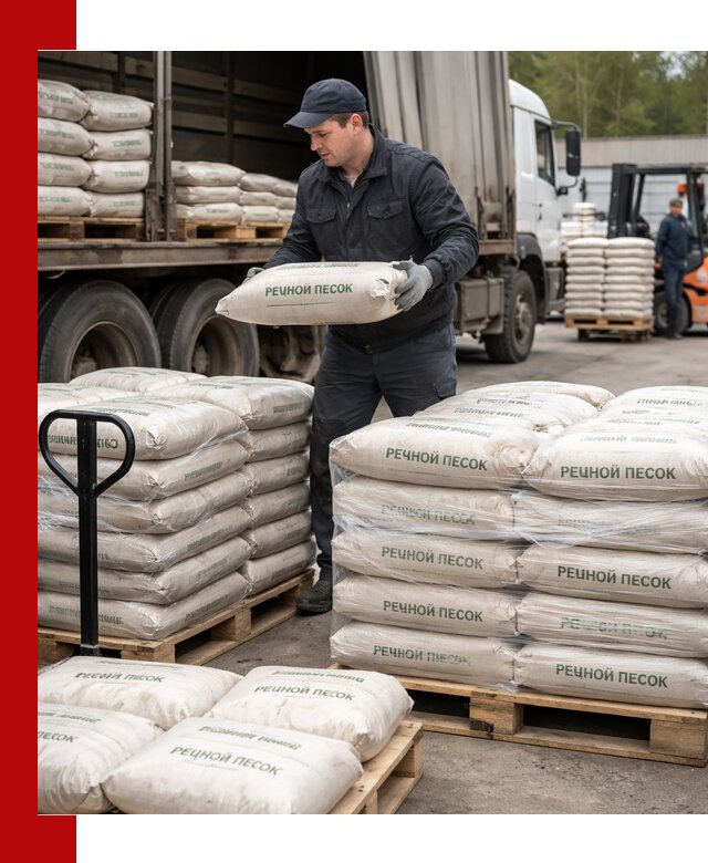 Речной песок в мешках с доставкой в Черняховске