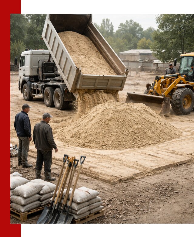 Доставка мытого песка в Черняховске с самосвалами по выгодной цене
