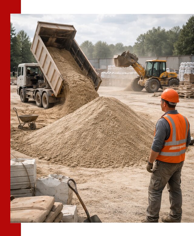 Доставка строительного песка с самосвалом в Черняховске
