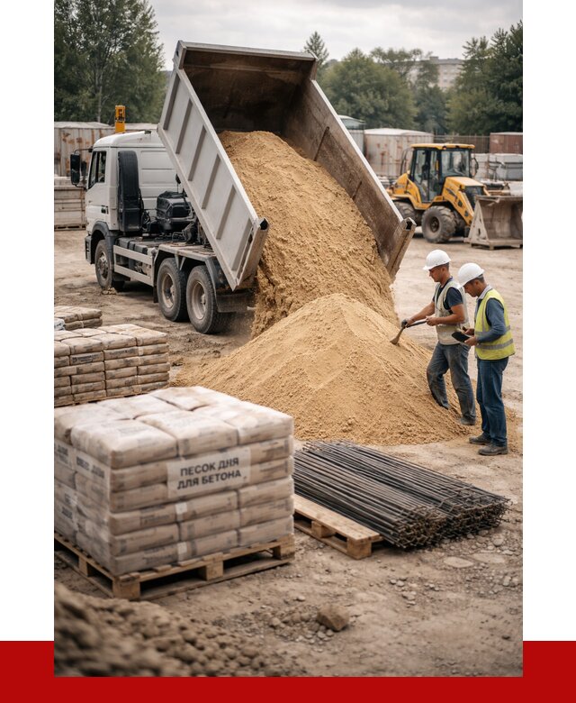 Песок для бетона в Черняховске от 2620 р. с доставкой, ПРОНЕРУДЧрх