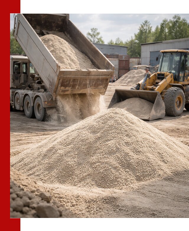 Кварцевый песок с доставкой в Черняховске для строительных работ