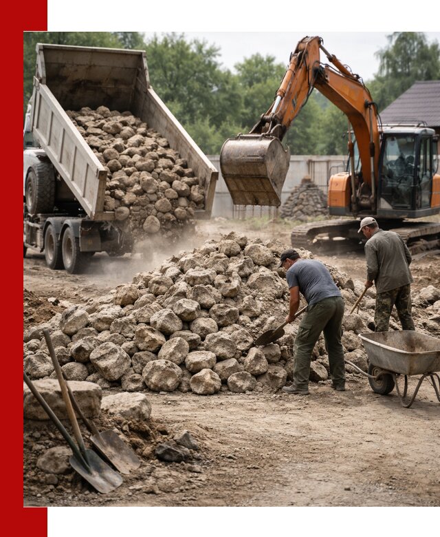 Доставка и разгрузка бутового камня в Черняховске
