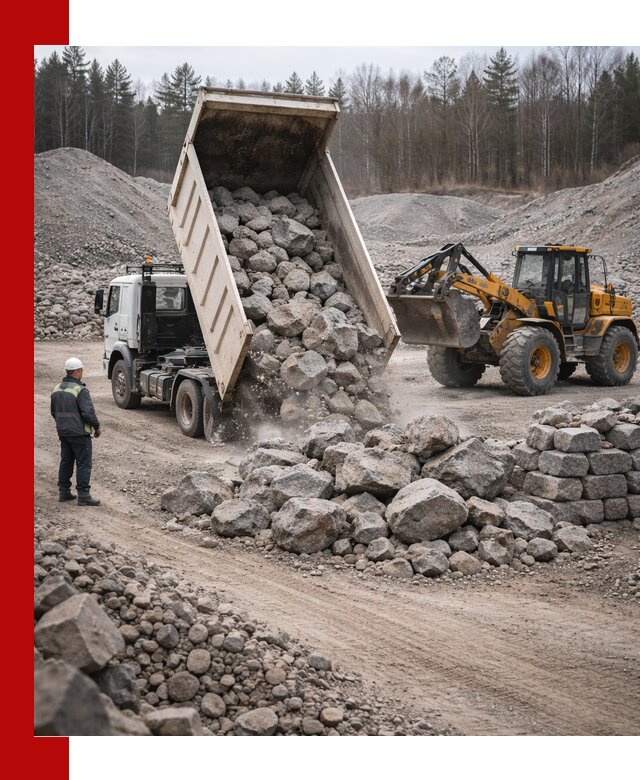 Доставка и продажа бутового гранитного камня в Черняховске