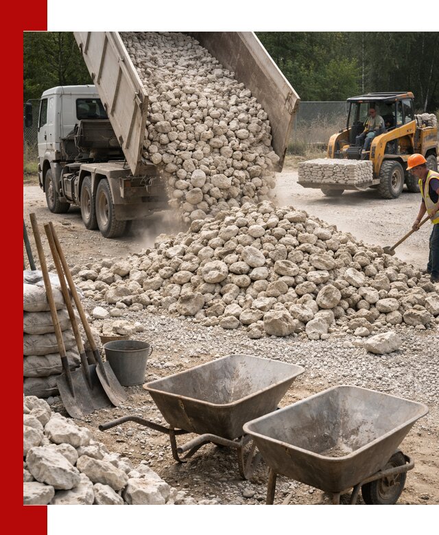 Доставка и продажа бутового известнякового камня в Черняховске