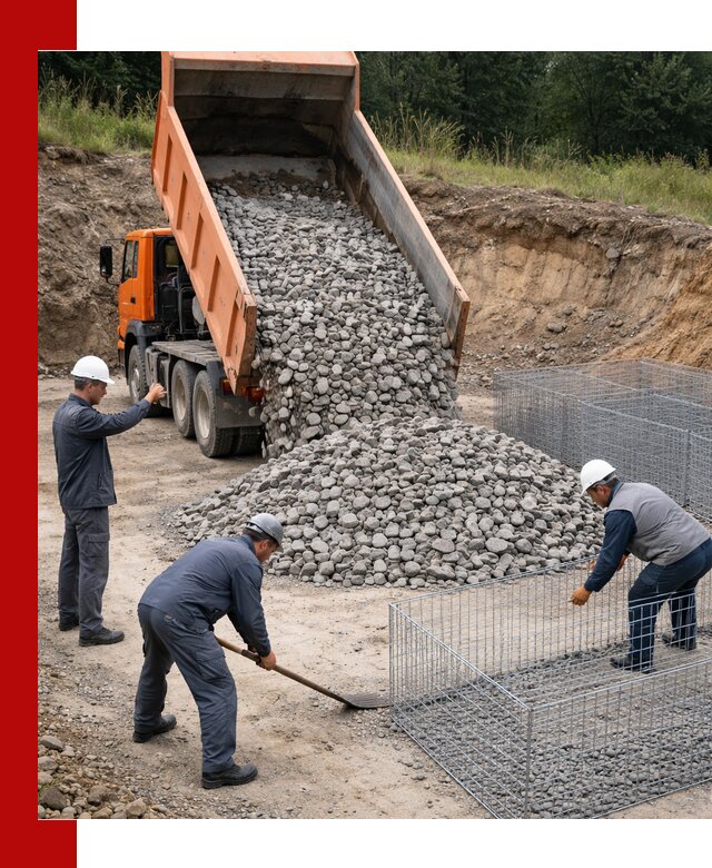 Камень для габионов с доставкой в Черняховске быстро и надёжно