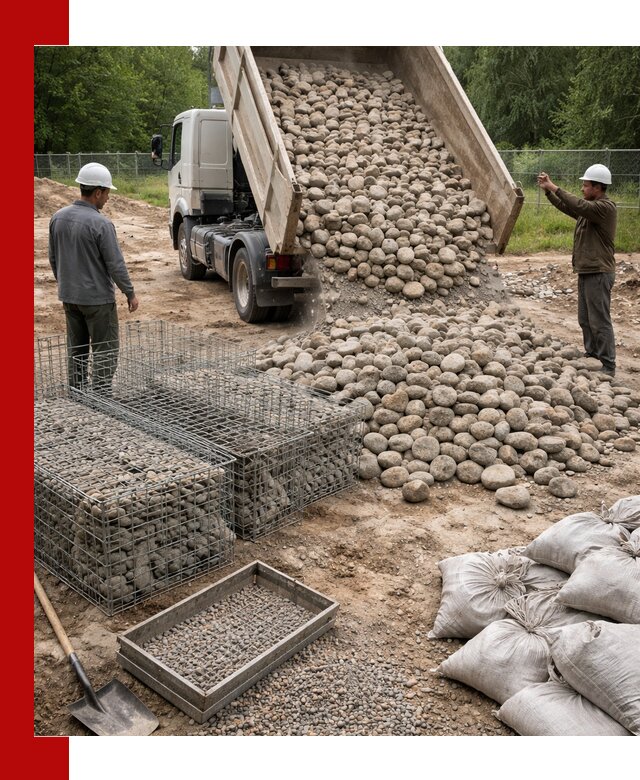 Камень для габионов фракция 70–151 в Черняховске