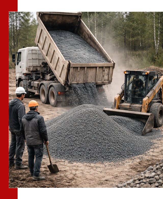 Гранитный отсев 0-5 с доставкой и разгрузкой в Черняховске