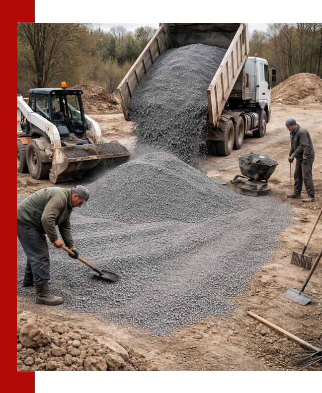 Отсев для подсыпки в Черняховске — доставка и подсыпка на участок