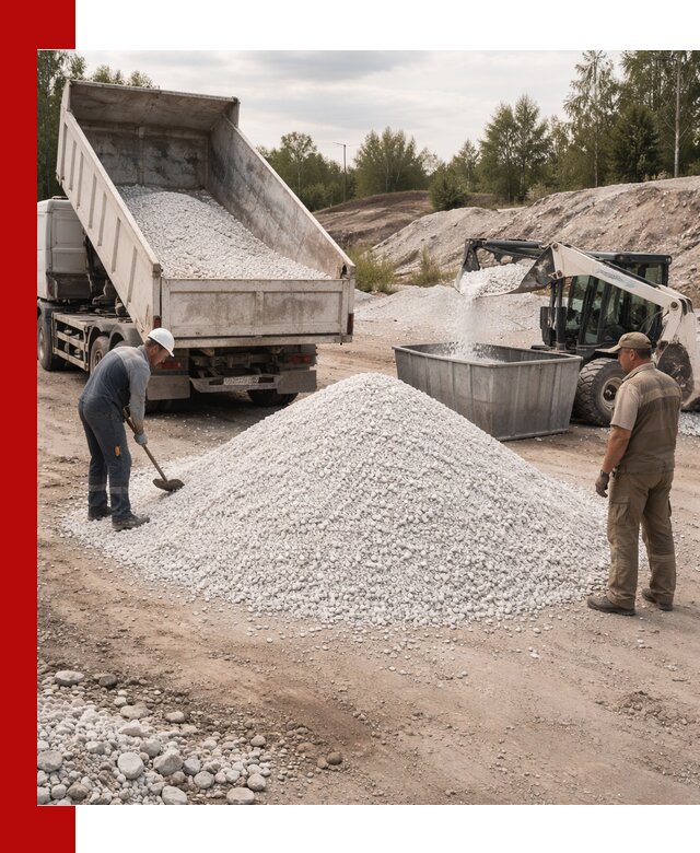 Доставка и продажа белой мраморной крошки в Черняховске