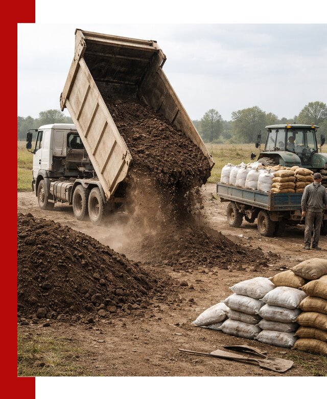 Доставка грунта и удобрений оптом в Черняховске для сельхоз и строительства