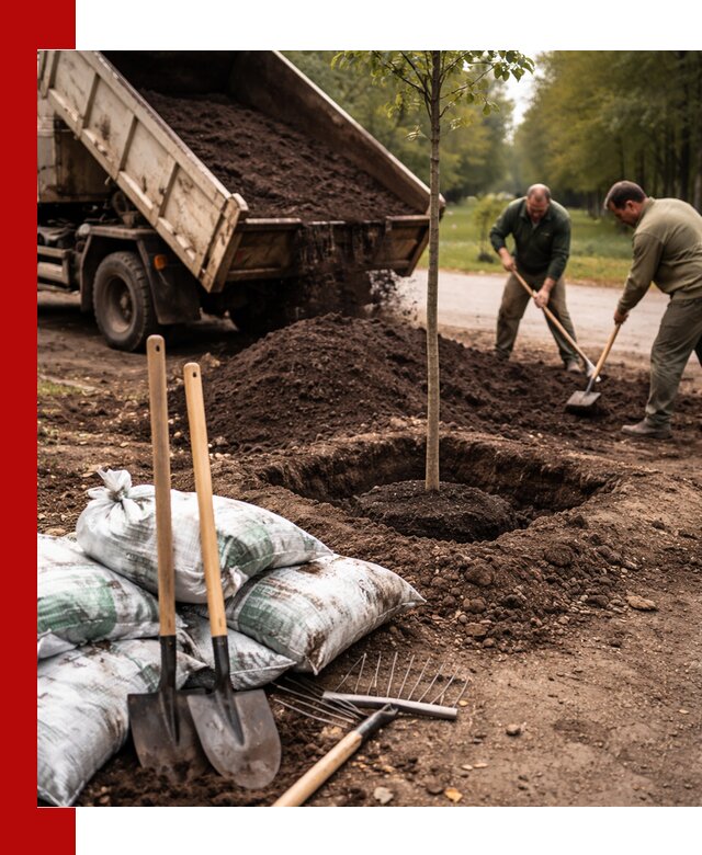 Грунт для посадки деревьев в Черняховске — доставка и подготовка почвы