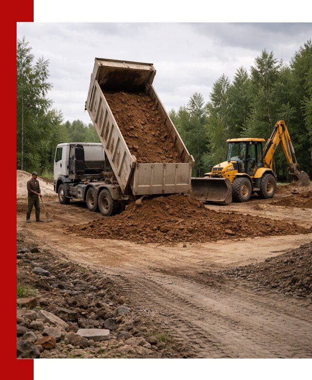 Доставка суглинка самосвалами в Черняховске подсыпка и планировка