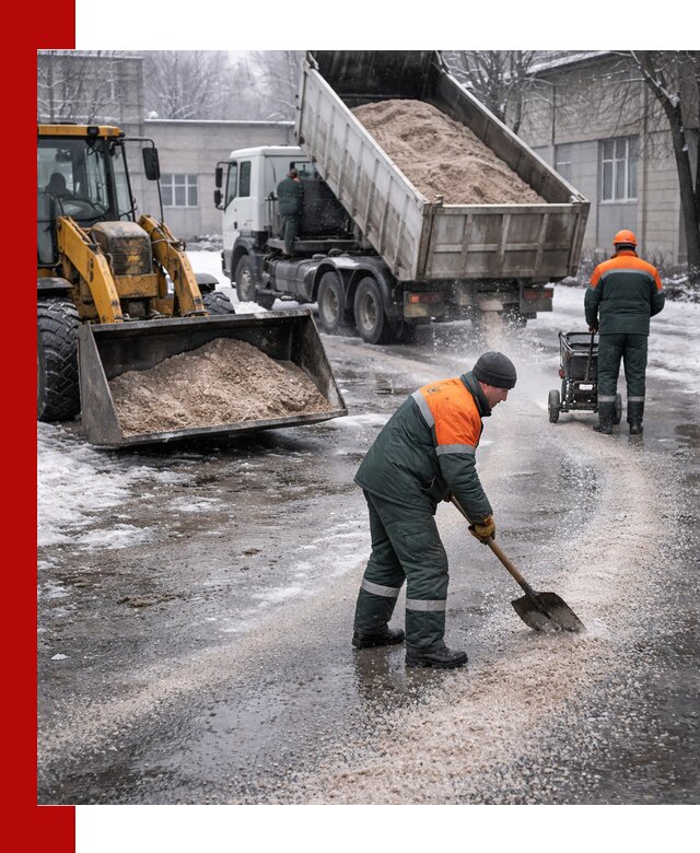 Реагент против гололеда с доставкой и нанесением в Черняховске