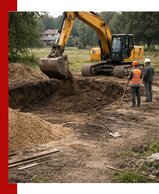 Рытье котлована под фундамент в Черняховске (быстро и недорого)
