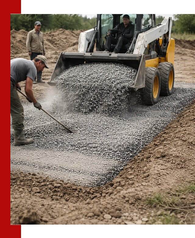 Устройство щебеночной подушки в Черняховске для дорог и фундаментов